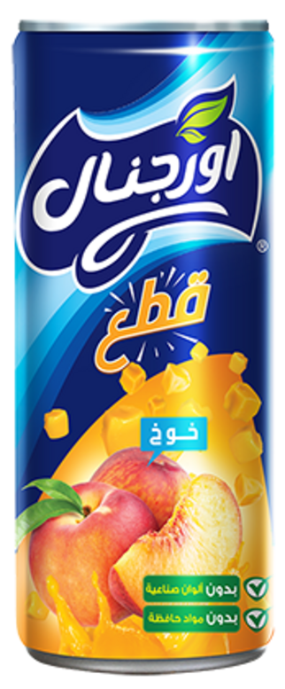 اورجينال شراب فاكهة الخوخ الأصلي مع قطع 240 مل