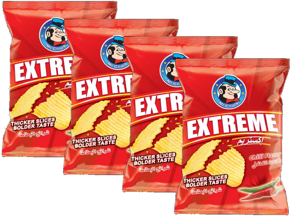 شيبس  اكستريم 50 غرام 3+1 مجانا