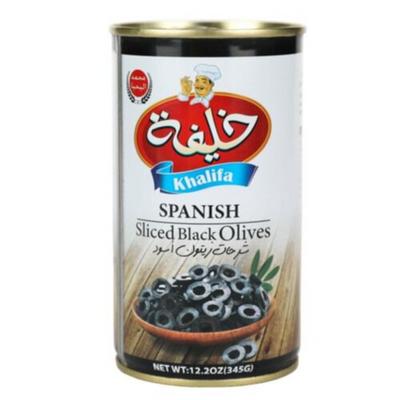 خليفة زيتون اسود حب 345 غم