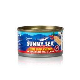 صني سي تونة قطع بالزيت النباتي والفلفل الحار 95 جم