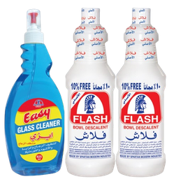 فلاش منظف حمام 920 مل 2 قطعة + إيزي منظّف زجاج 825 مل