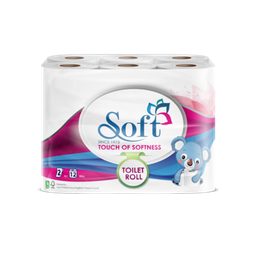 سوفت ورق تواليت ناعم 12 لفة طبقتين 200 ورقة